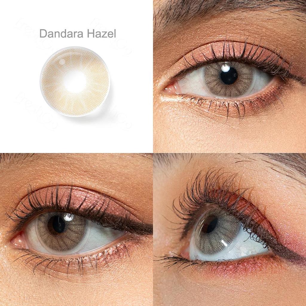 FreshGo Soft Color Contact Lens Gray Coloured Contact Lenses for Eyes Cosmetic Beautiy Pupils 1 Pair Yearly Contact Lenses