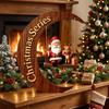 Moon Shape Christmas Ornaments Wooden Christmas Decoration Swing Santa Claus Decoration  Christmas
