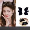 Korean Velvet Bow Hair Clip Claw Clamp Sweet Black Red Bow Small Hair Claw Clip Princess  Headwear Girls Women Hair Claw Clip