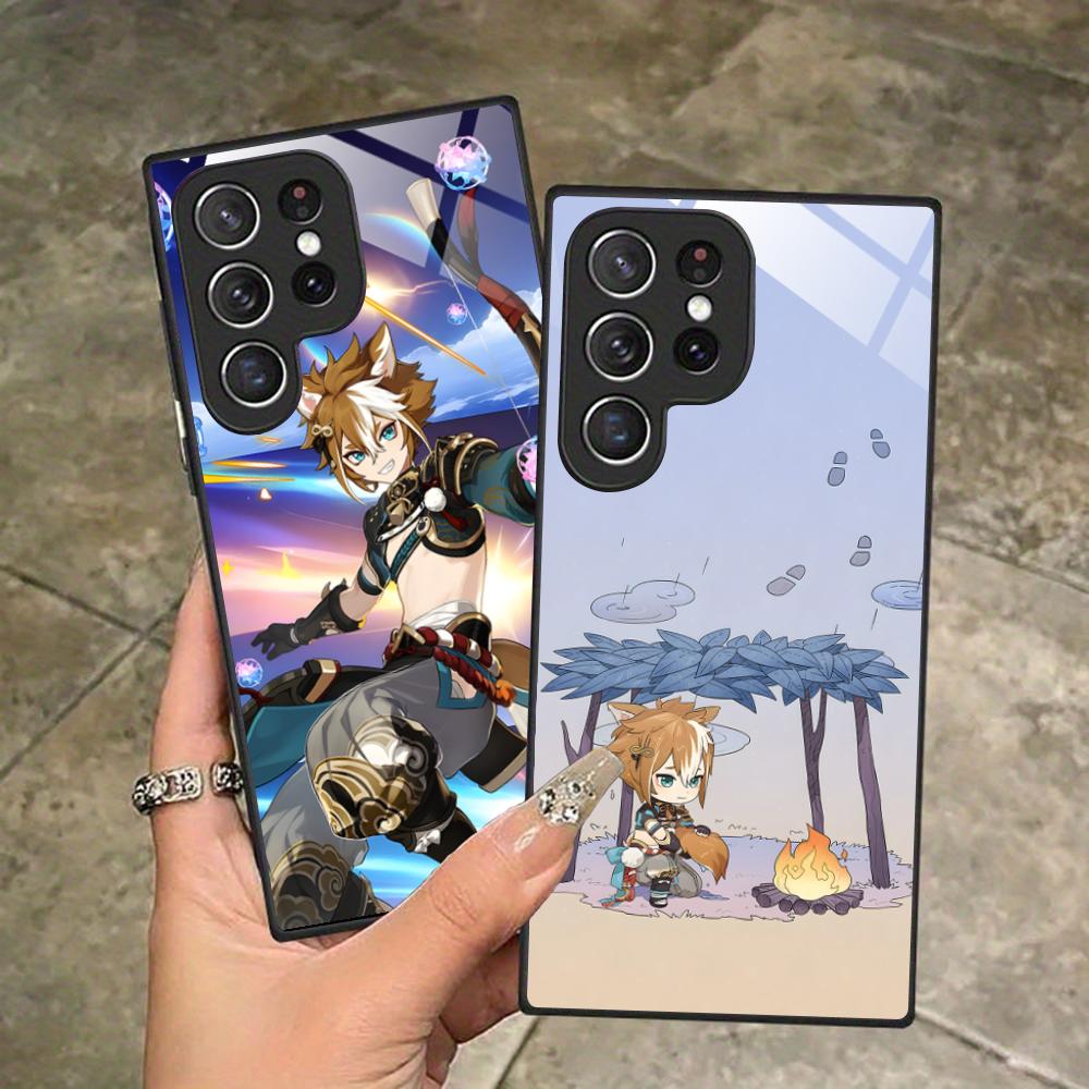 Игровой чехол для мобильного телефона GI Gorou для Samsung Galaxy S26 S25 S24 S23 S22 S21 S20 Note20 Plus FE Ultra Стеклянный цветной чехол Роскошный