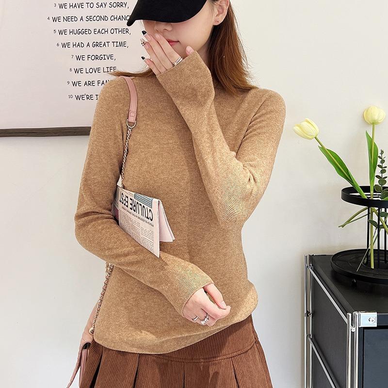Solid Colour Cashmere Sweater Black Pullover Innerwear Autumn and Winter Knitted Bottom Shirt