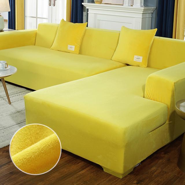 Бархатный тканевый плюшевый чехол для дивана, эластичный однотонный толстый чехол, чехлы для диванов для гостиной, чехлы на стулья для домашних животных, чехлы на подушки