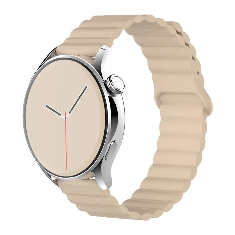 20mm 22mm Magnetic Loop band For Samsung Galaxy watch 6/5 pro/4/Classic/active 2 Silicone link bracelet huawei GT 2-2e 3-4 strap