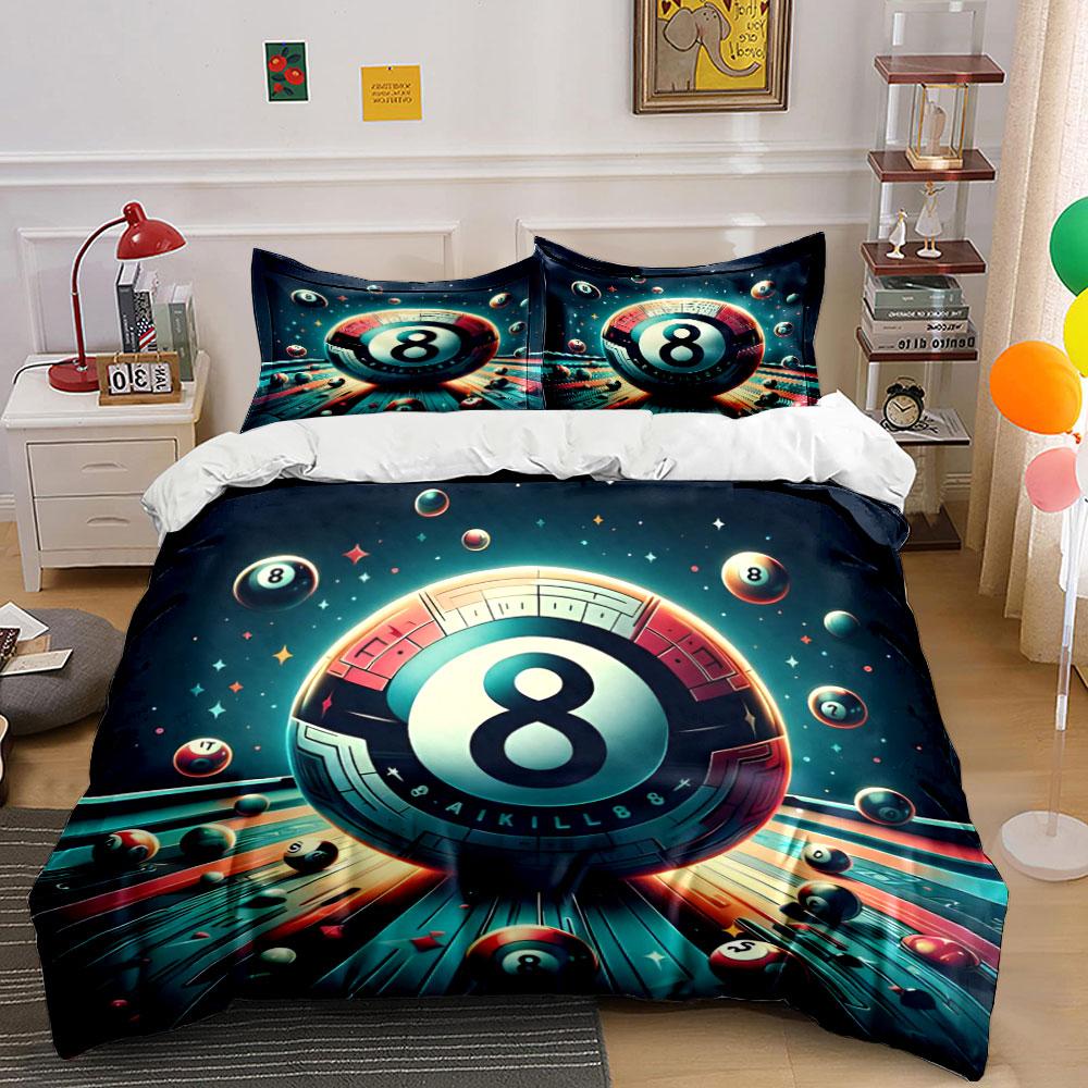 Billiard balls and stars. Bedding sets Duvet cover sets Duvet covers Pillowcases(1 * Duvet Cover 2 * Pillowcases without duvet insert)