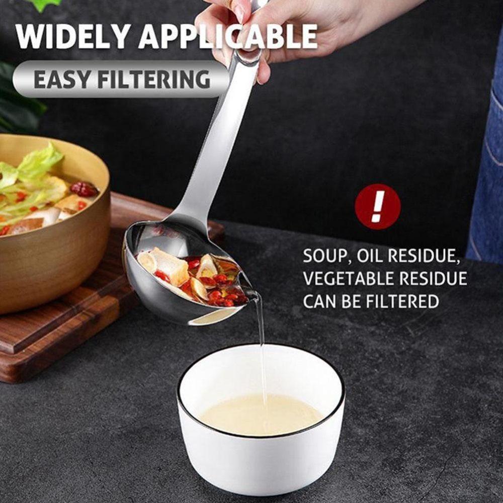 Высококачественный половник для супа, ложка с отверстиями, ложка для отделения масла и супа, нержавеющий половник для масла, дуршлаг-сито
