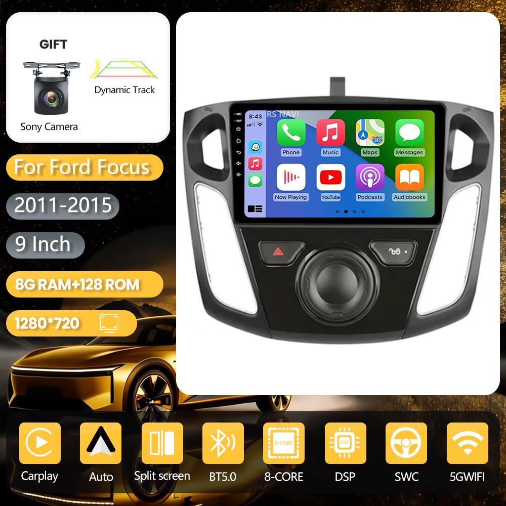 Android 16 pour Ford Focus 3 Mk 3 2011-2019 Carplay Auto Autoradio Head Unit DSP BT Lecteur Multimédia Snapdragon