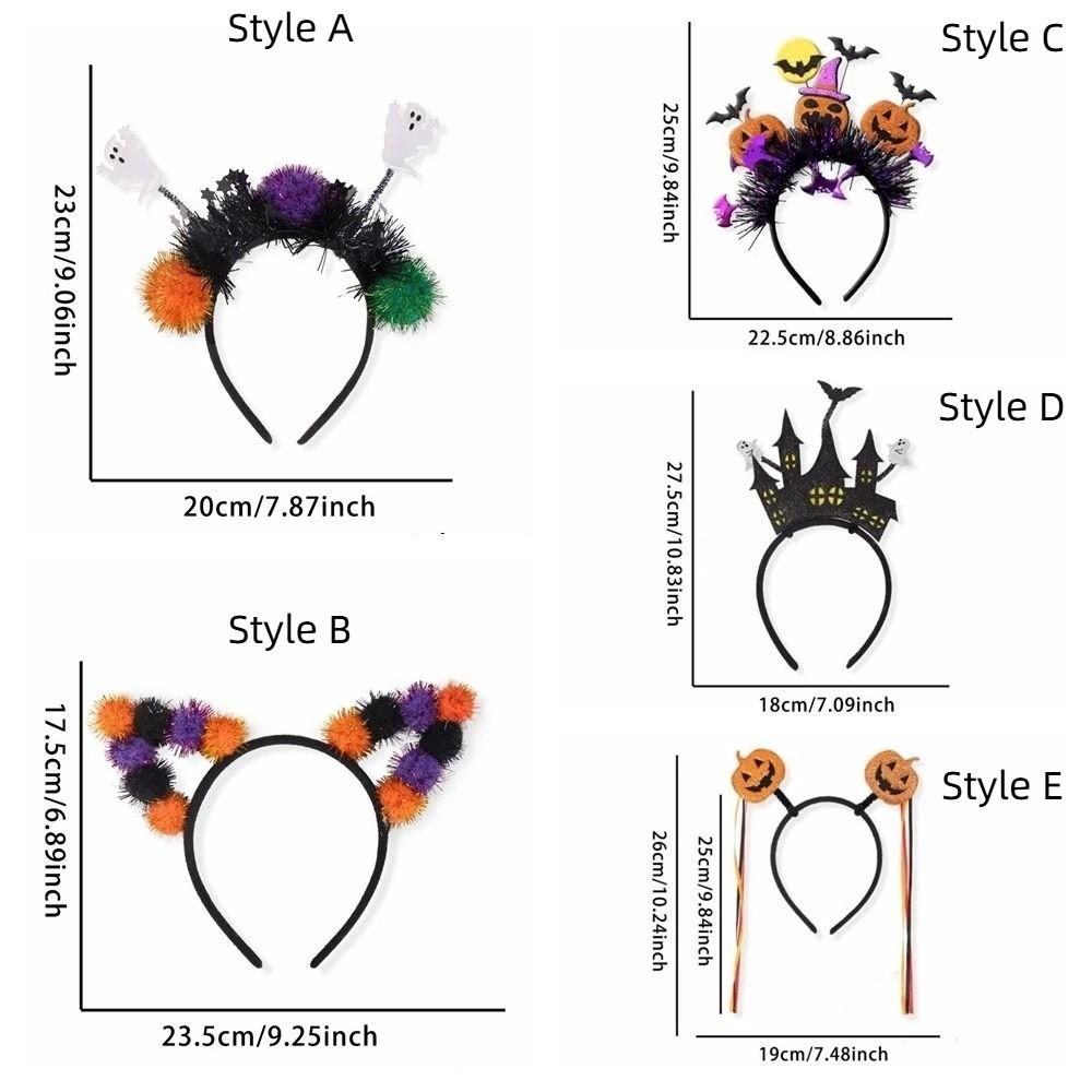 Fade-Resistant Halloween Ghost Headband Comfort Fit Bat Pumpkin Headband Masquerade Ball