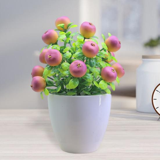 Искусственные растения в горшках, реалистичные поддельные мини-фрукты, дерево, центральный элемент для домашнего офиса, пластиковая горшечная зелень, бонсай, внутреннее и наружное украшение