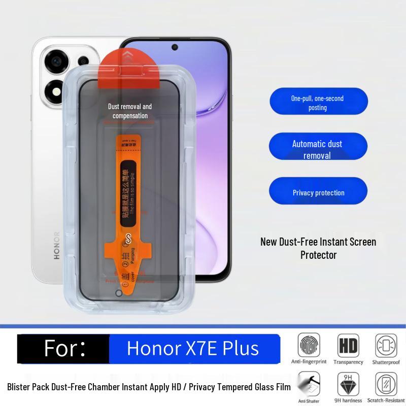 Закаленное стекло Honor X7e Plus с защитой от подглядывания: Взрывозащищенная шелковая защитная пленка с камерой без пыли для HD-четкости
