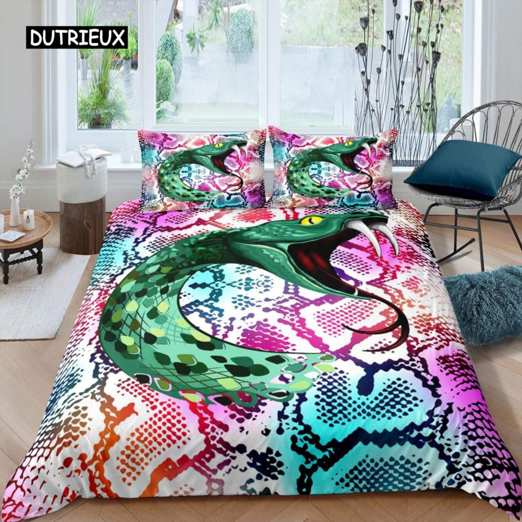 3D Snake Style Bedding Set For Bedroom Soft Duvet Cover Bedspreads For Bed Linen Comefortable Quilt And Pillowcase