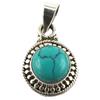 [Q9868] - Серебряный кулон ручной работы с бирюзой «Небеса» - 12 мм
