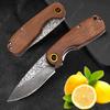 Складной нож для фруктов, бытовой острый нож для очистки фруктов, мясной нож 67-лазерный дамасский стальной кухонный карманный нож, аксессуары