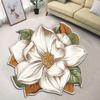 Lotus Flower Floor Mat Non-Slip Round Area Rug Washable Floral Carpet Chinese Style Rug for Bedroom Living Room Kitchen Bathroom Cloakroom