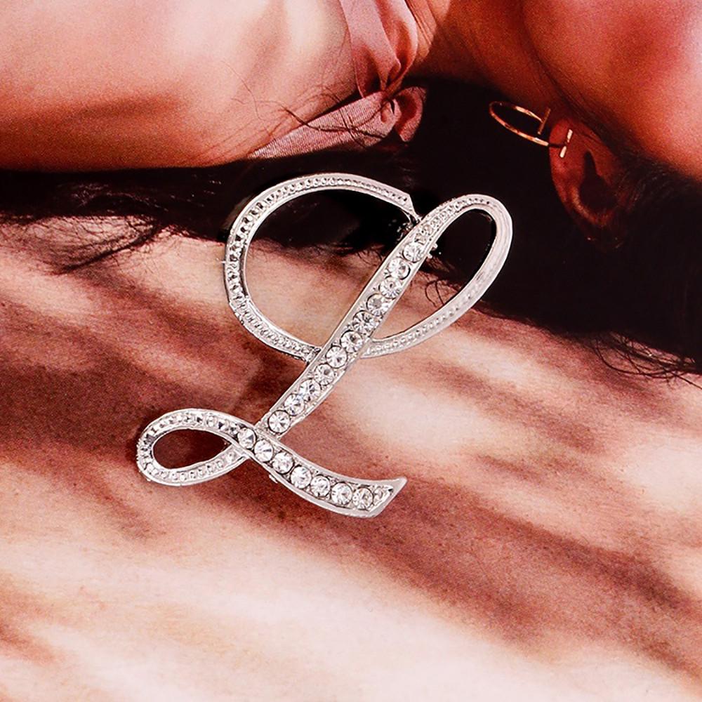 1шт кристалл 26 английских букв брошь булавка пара мемориальные украшения любовь подарки