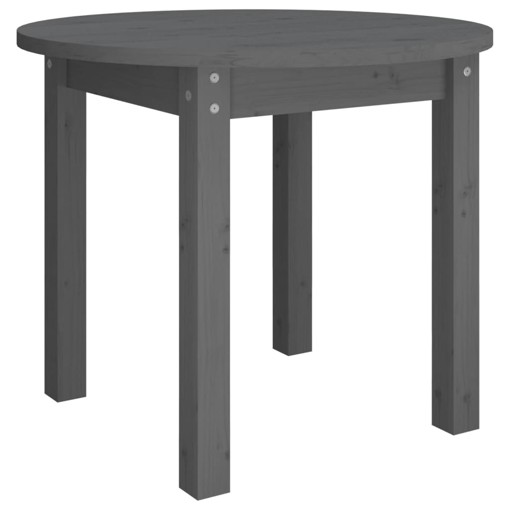 Vidaxl Stolik Kawowy, Szary, Ø 55X45 Cm, Lite Drewno Sosnowe