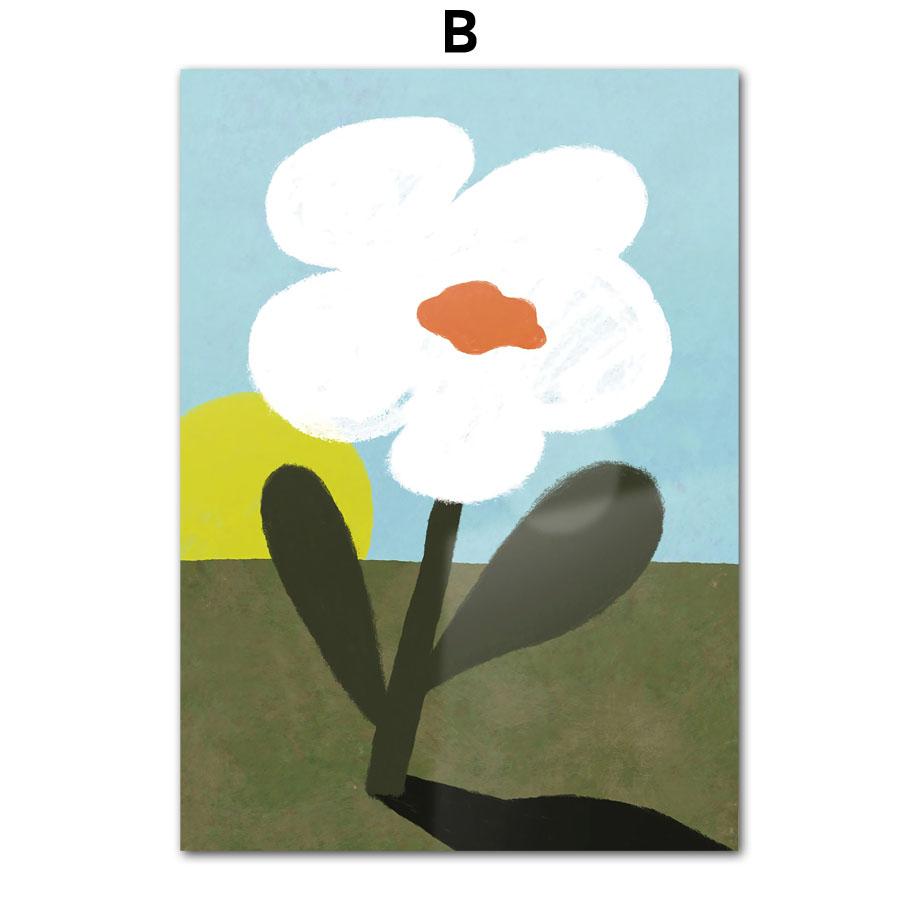 Ретро Цветы Ваза Листья Галерея Красочный Фанки Постер И Принты Настенное Искусство Холст Живопись Настенные Картины Для Декора Гостиной