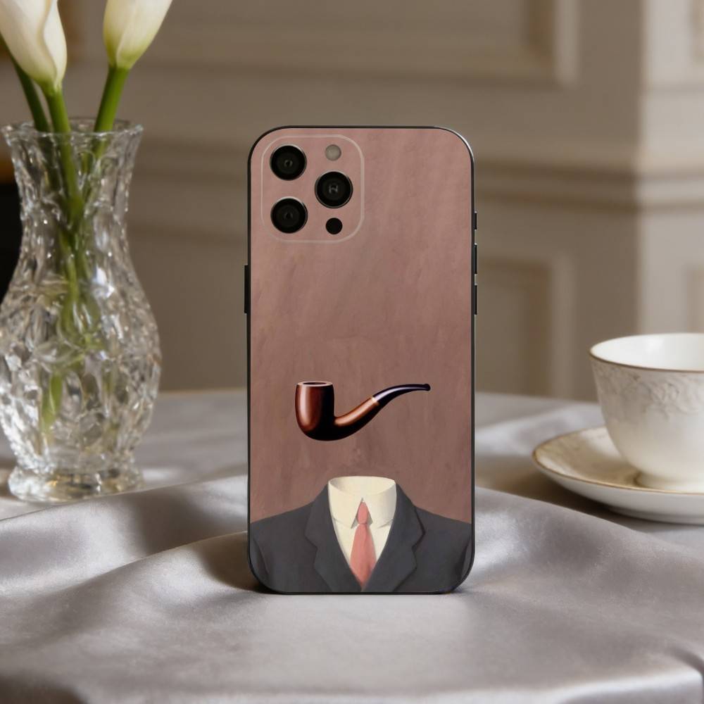 H-Rene M-Magritte-S A-Art Phone Case For iPhone 17pro, 16,15,14,13,12,11 X XR Plus,Others Soft Black Cover
