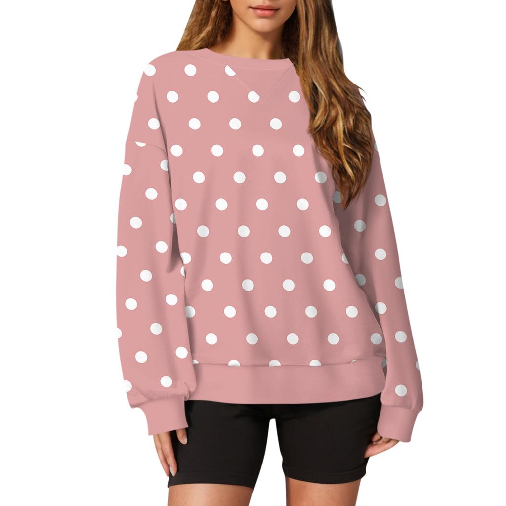 Женский повседневный пуловер с принтом, рубашка с длинным рукавом, толстовка большого размера