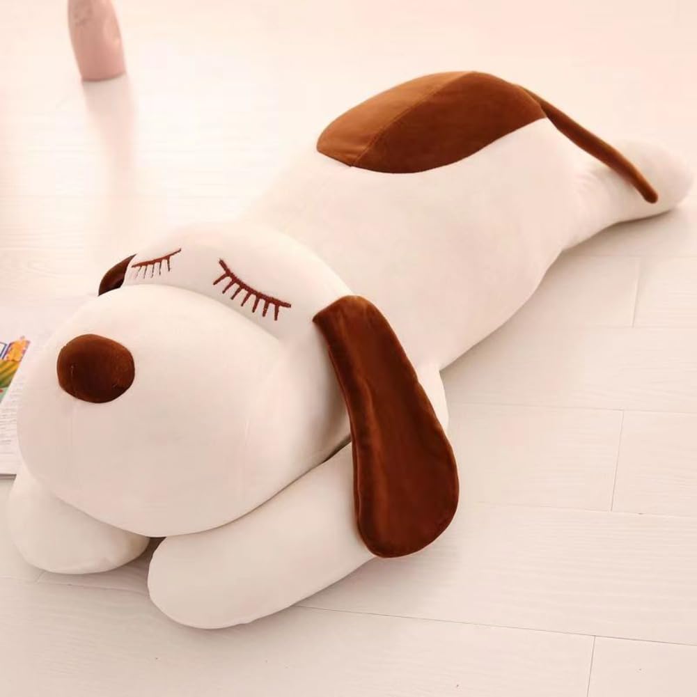 Super Soft Sleeping Dog Pillow Cushion Plush Toy, Fluffy, Brown (55cm)