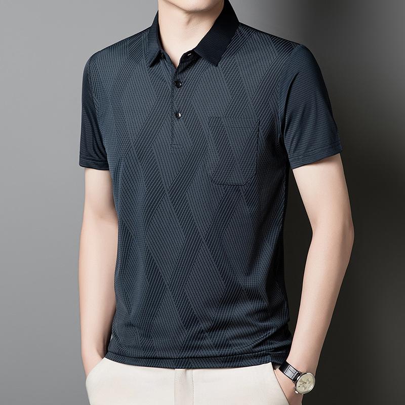 Машинная стирка, настоящий карман, прохладная и дышащая футболка с короткими рукавами, повседневная простая однотонная рубашка-поло