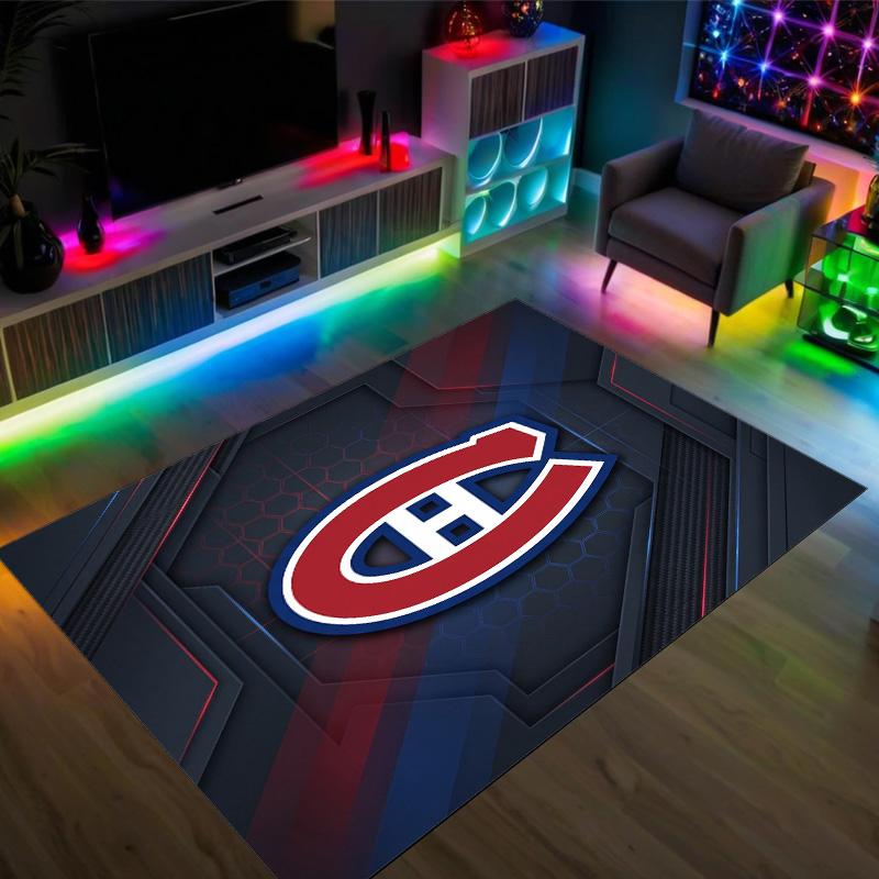 Дизайн Montreal Canadiens Кристальный Велюровый Ковер Уютный Не?Нескользящий ковер с принтом для спальни, гостиной, прихожей