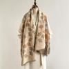 Comfortable Cashmere Scarf Women's Elegant Ginkgo Biloba Scarf Thickened Warm Shawl Scarf