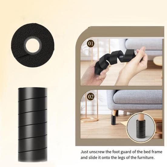 4 шт. Спиральные протекторы для ножек мебели, Нескользящие, для защиты пола, Защита от столкновений, Многоразовые, Универсальные, Снижающие шум, Защитные для ножек кровати, дивана, стула, стола