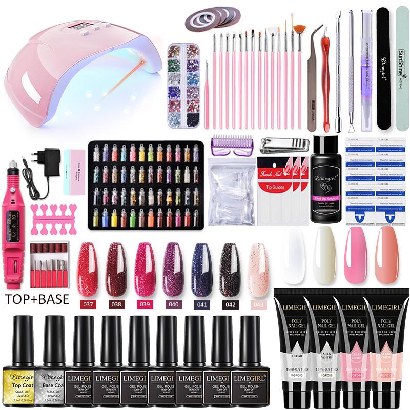 Маникюрный набор, набор гель-лаков для ногтей, набор полуперманентных лаков, набор гель-лаков с УФ-лампой, полный набор для маникюра