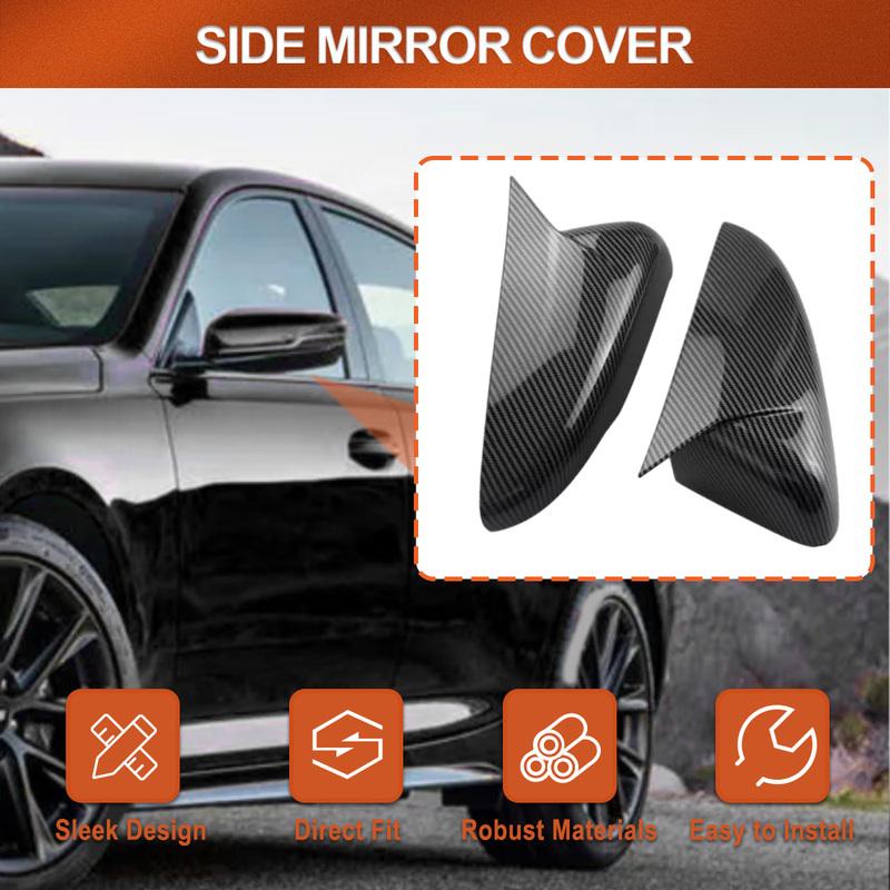 ABS Carbon Fiber Black Side Wing Rearview Mirror Cover Cap Trim for Cadillac CT5 2024 US version