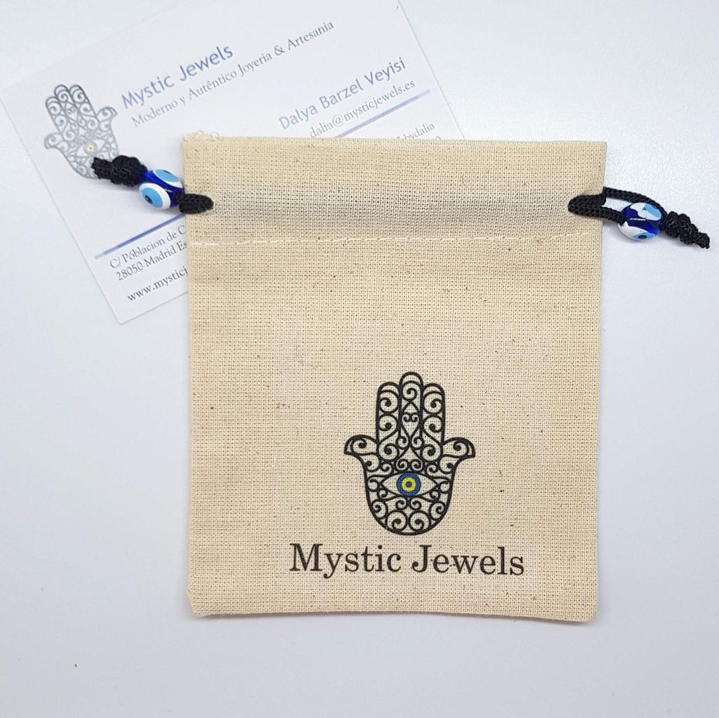 Mystic Jewels Ожерелье из синего стекла от сглаза на удачу, серебро 925 пробы, длина цепочки от сглаза, стекло Dalia's - - - 40~45 см, защита,