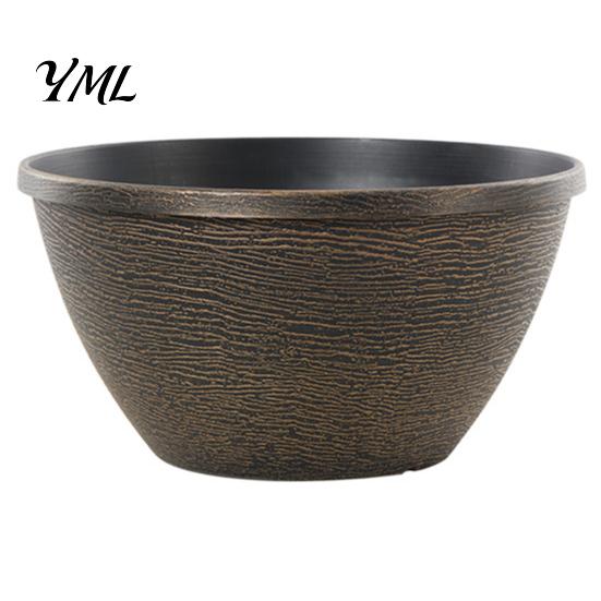 Outdoor Garden Planter Resin Flower Planters, Vintage Plant Pot with Drainage Hole & Saucer, Lightweight Stable Container for Indoor Outdoor,