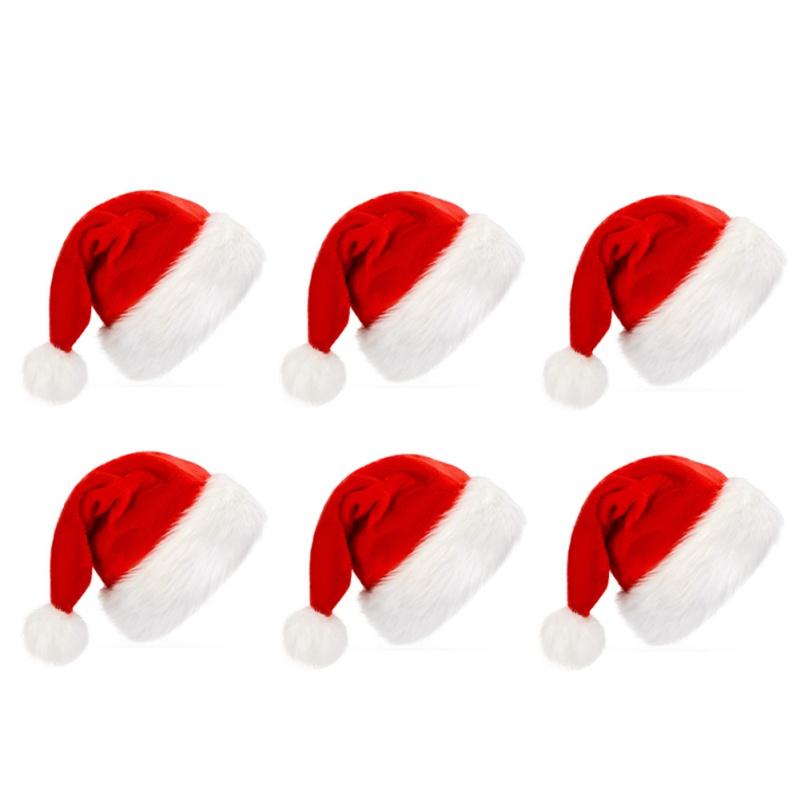 Christmas Hat Party Hat Handmade DIY Velvet Santa Claus Hat For Men Women Children New Year Party Supplies