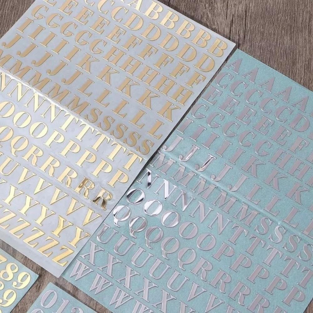 1PC Gold Sliver Epoxy Filling Sticker 3mm Thickness Alphabet Letters Stickers Resin Mold Decoration