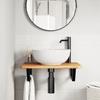 VidaXL Wall-mounted Vanity Shelf Steel and Solid Oak Wood, Floating Vanity Shelf, Vanity Shelf for Countertop 3302343