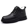 2024 зимняя обувь мужские ботильоны модный бренд мужской обуви микрофибра кожа теплый плюш мужской ботинок плоские нескользящие чистый черный