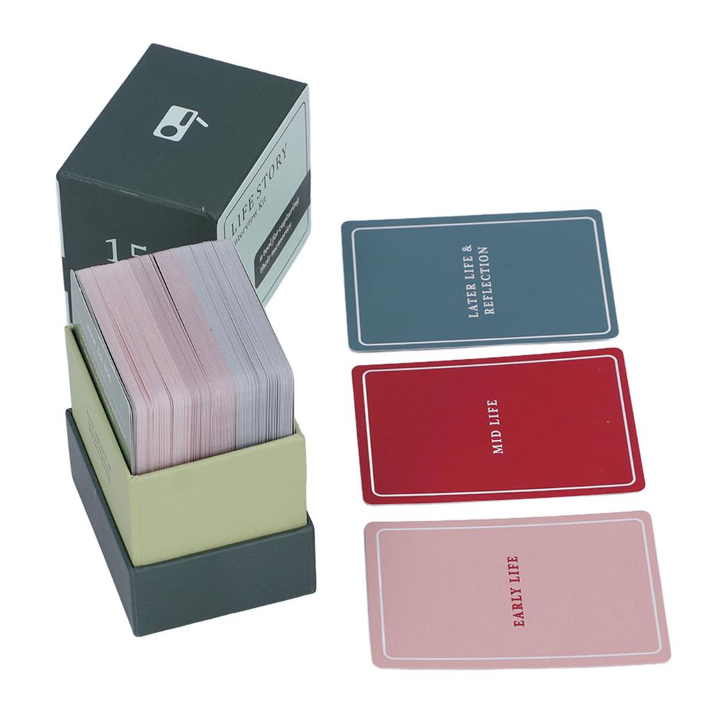 Life Story Interview Kit Cards 150PCS Paper Intergenerational Conversation Cards for Home