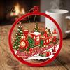 Xmas Party Hanging Ornaments 2D Flat Acrylic Christmas Ornaments, Decorative Holiday Tree Decorations Clear Picture for Gifts with Lanyard Festive
