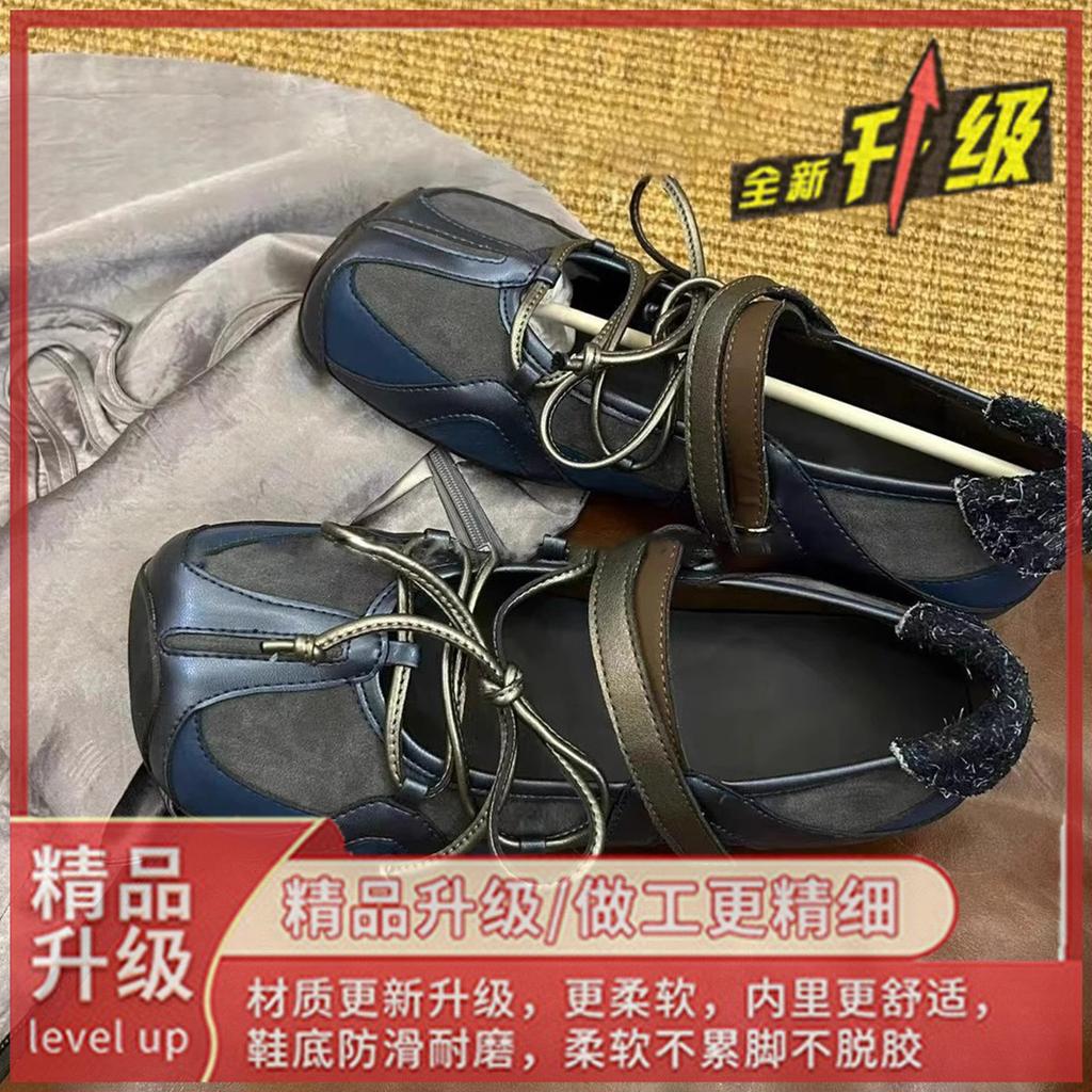 Velcro Rebellious Ballet Women's Shoes 2025 New Fashion Bow Cross Strap Versatile Mary Jane Shoes