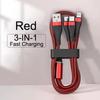 3 в 1 шнур для быстрой зарядки 1,2 м для iPhone 14 Samsung Xiaomi 100 Вт 6 А кабель для передачи данных Micro USB Type-C провод для зарядки USBC