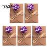 Exquisite Holiday Celebration Cards 5Pcs DIY Dried Flower Greeting Cards, Handmade Note with Artificial Flowers, Jute Twine Floral Hang Tags, Gift for