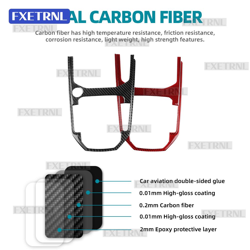 For Seat ibiza 6F 2018 2019 2020 2021 2022 2023 2024 2025 Real Soft Carbon Fiber Sticker Car Gear Shift Interior Frame Panel
