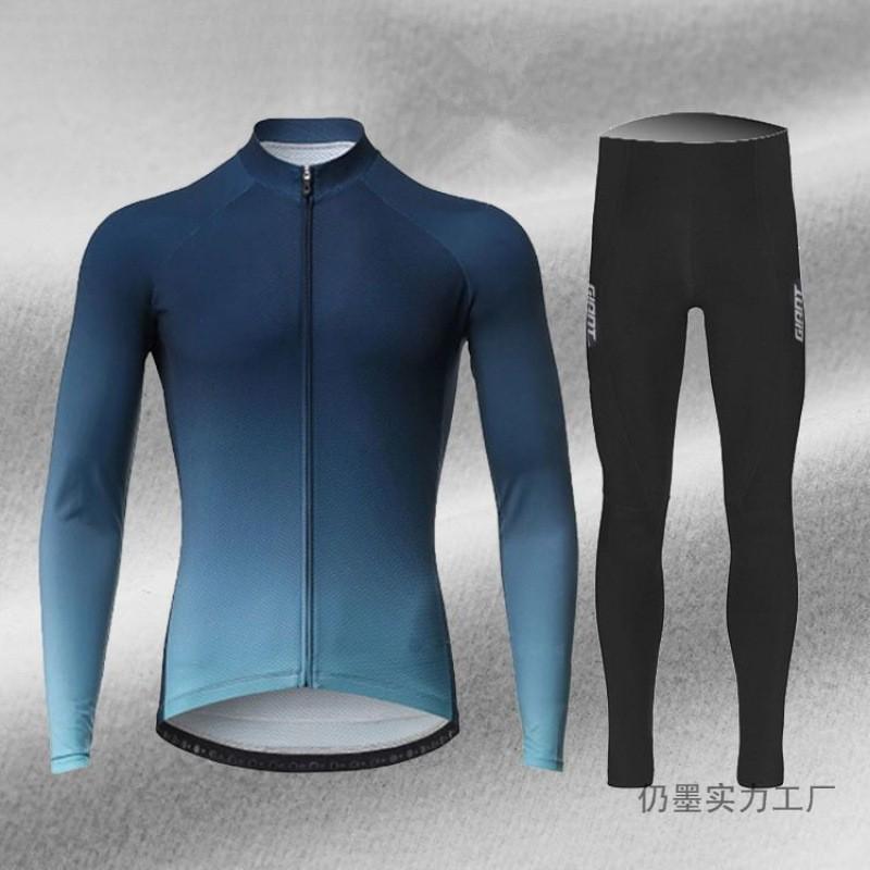 Lightweight Quick-Dry UV Protection Cycling Jersey Set Long Sleeve Mountain Road Bike Riders Men