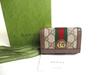 Authentic Beige Leather Ophidia GG Trifold Wallet Compact Wallet #a470 Refurbished