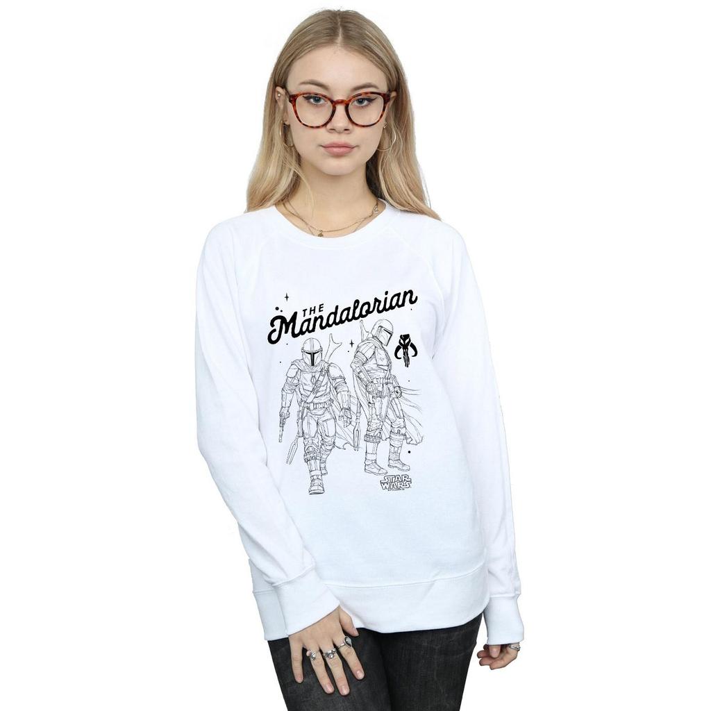 Star Wars Womens/Ladies The Mandalorian Hunter Profile Sweatshirt