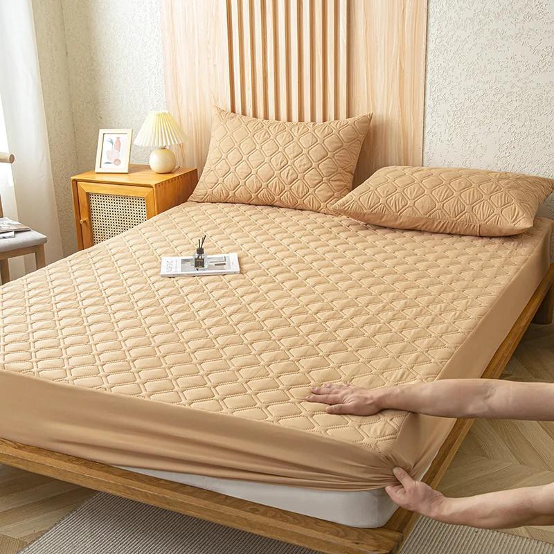 Супер водонепроницаемый стеганый матрас для кровати, набор чехлов для односпальной двуспальной кровати, защита от намокания, пылезащитная простыня на кровати