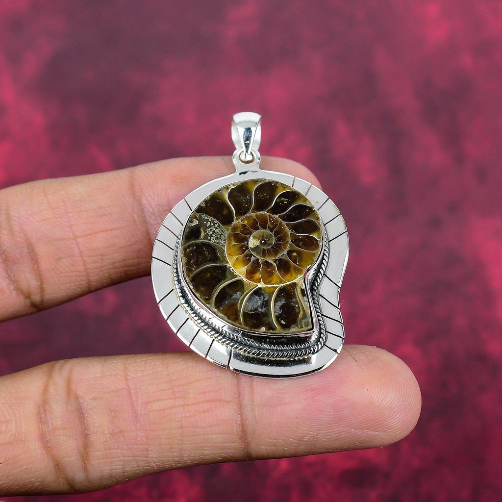 Ювелирные изделия из драгоценных камней аммонита, ювелирные изделия из цельного серебра 925 пробы, ручная работа, абсолютно новые ювелирные изделия в подарок жене