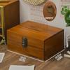 1 шт., деревянная настольная шкатулка в стиле ретро размера S/M/L для хранения ювелирных изделий и антиквариата с замком безопасности, сувениров, кулинарных книг и ценных книг. Деревянная шкатулка.