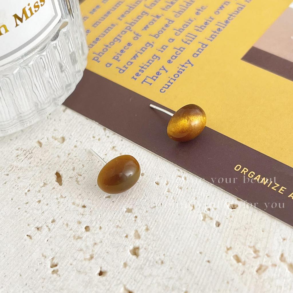 «Серьги-иглы Майяра 925»: "Янтарный жемчуг в стиле ретро для осени/зимы"