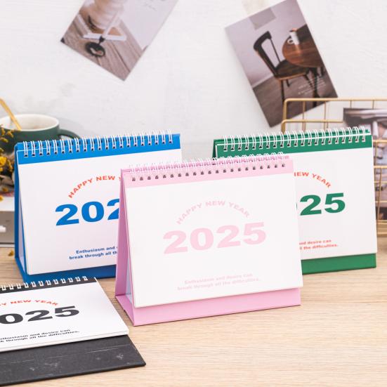 2025 Small Desk Calendar Standing Flip Desktop Calendar Monthly Planner Time Management Organizer for Home Office School
