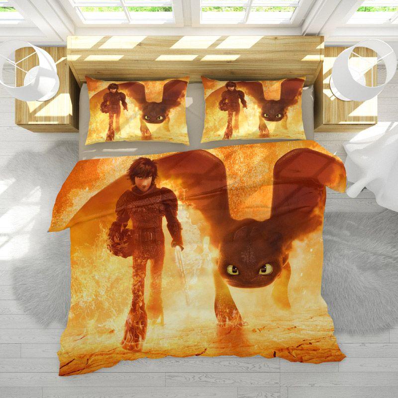 Cozy How To Train Your Dragon Design Bedding Set Crafted With Premium Polyester